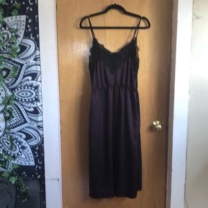 Spaghetti dress with black lace